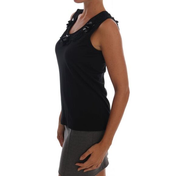 Dolce & Gabbana Dolce Gabbana Sleeveless TopEmbellished Neckline Women Black - Picture 2 of 5